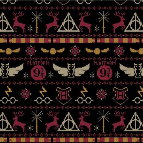 Harry Potter Christmas Fair Isle Fitted Face Mask - Picture 8 of 9